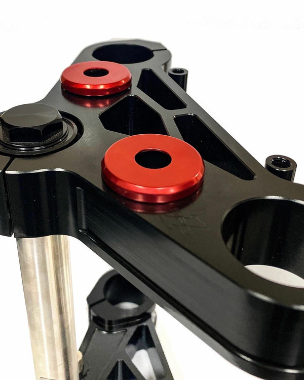 HANDLEBAR RISER DAMPER KIT POLYURETHANE BUSHING RED ANODI