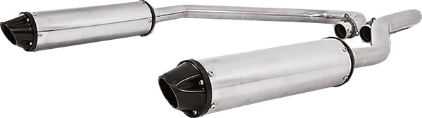 DUAL SLIP-ON SYSTEM W/ PERFORMANCE MUFFLER BLK TIP | AT-9514PT
