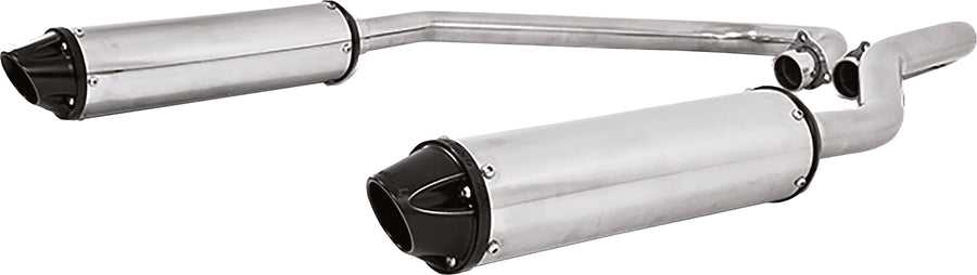 DUAL SLIP-ON SYSTEM W/ PERFORMANCE MUFFLER BLK TIP | AT-9514PT
