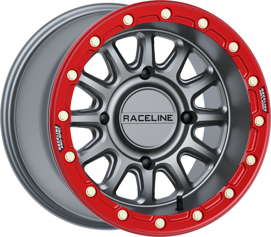 ALPHA WHEEL 4/156 GUNMETAL/RED 15X7 (+10MM) | A14GR-57056+10