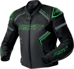 S1 D3O LEATHER JACKET BLK/GRY/FLO GRN SM
