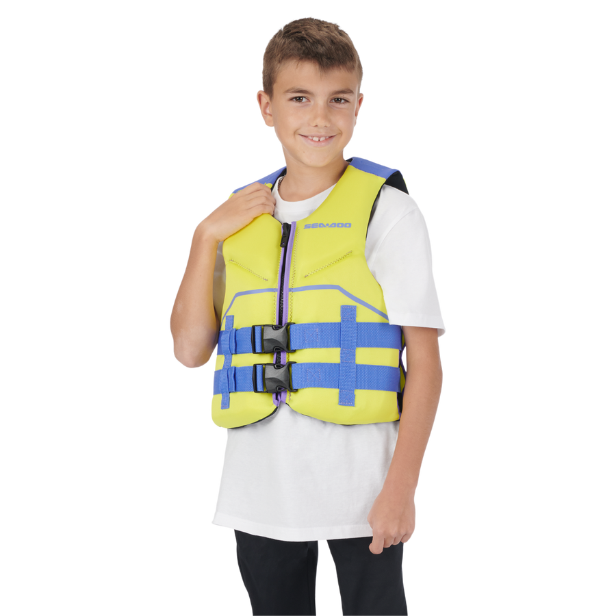 Sea-Doo Unisex Junior Freedom PFD/Life Jacket (55-88 lbs) - Hi-Vis Yellow