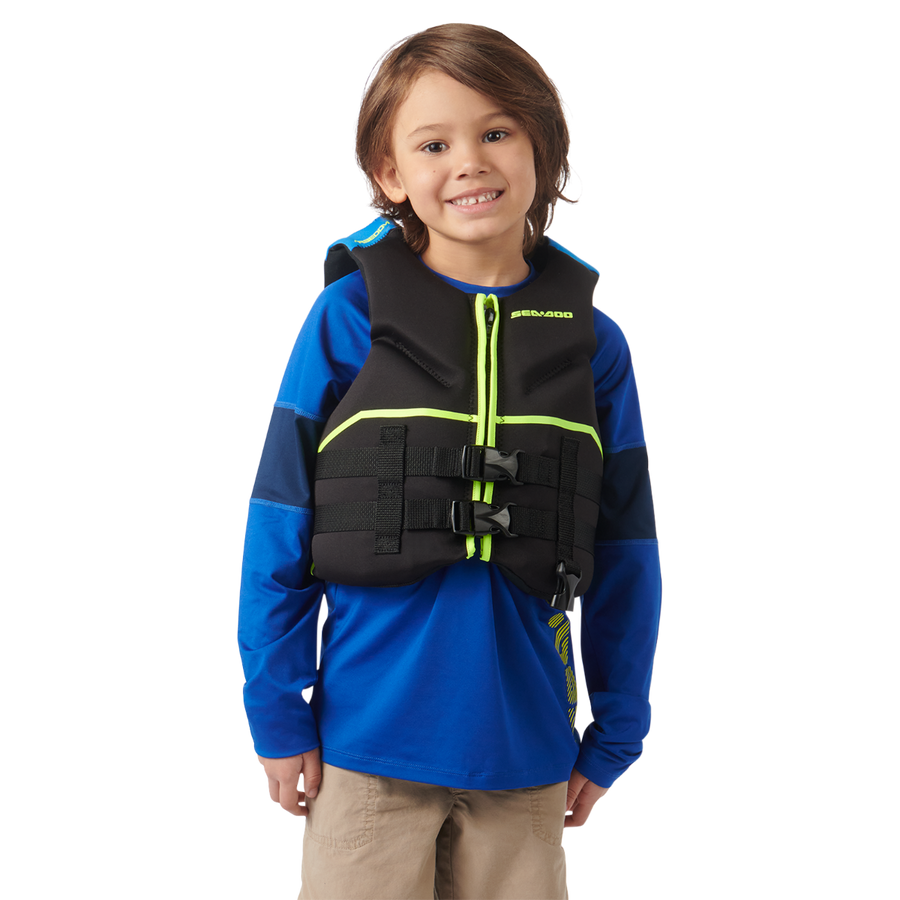 Sea-Doo Unisex Kids' Freedom PFD/Life Jacket (33-55 lbs) - Black