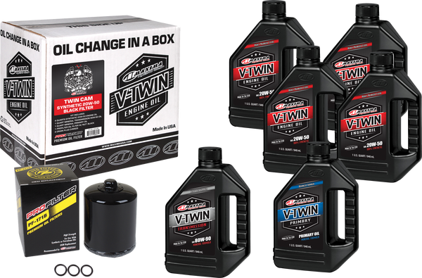 V-TWIN SYN OIL CHANGE KIT TC BLACK FILTER