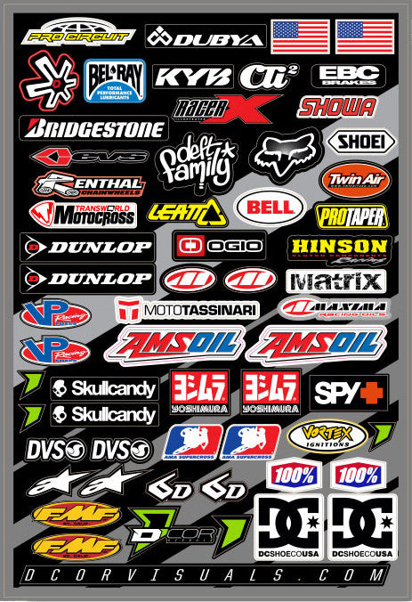 MISC LOGOS DECAL SHEET 12"X18" | 40-90-105