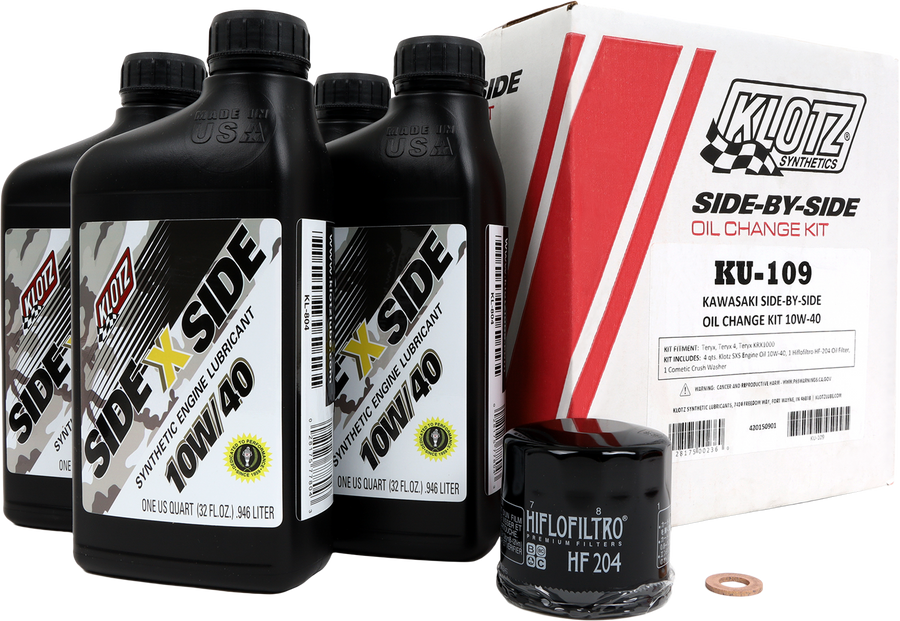 KAWASAKI SXS 4QT SYNTHETIC OIL CHANGE KIT | KU-109