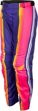 YOUTH F-16 RAZE PANTS PURPLE/PINK/YELLOW SZ 18
