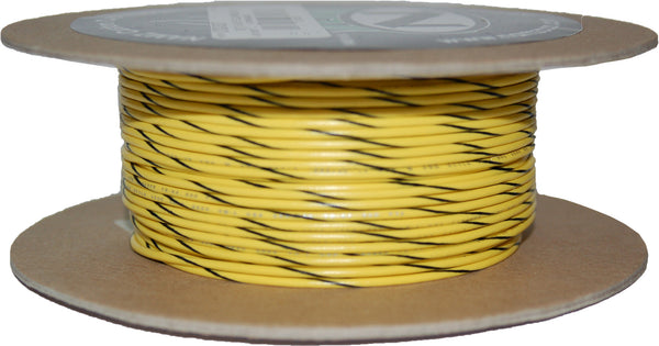 #18-GAUGE YELLOW/BLACK STRIPE 100' SPOOL OF PRIMARY WIRE