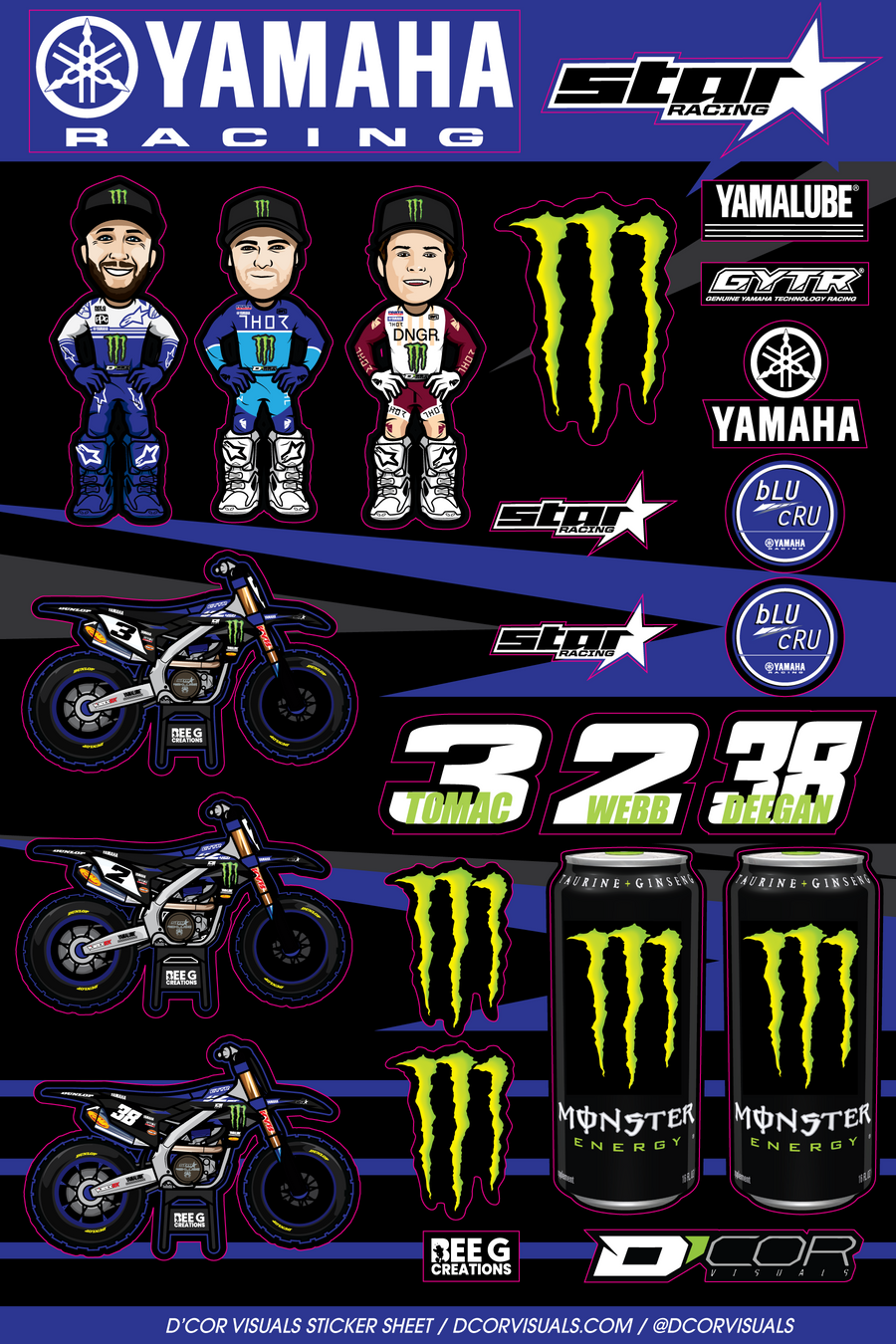 DECAL SHEETS YAMAHA | 40-50-118