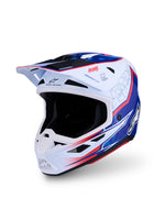 S-M7 BLASTER HELMET ECE06/DOT WHT/BLUE/RED GLOSSY SM