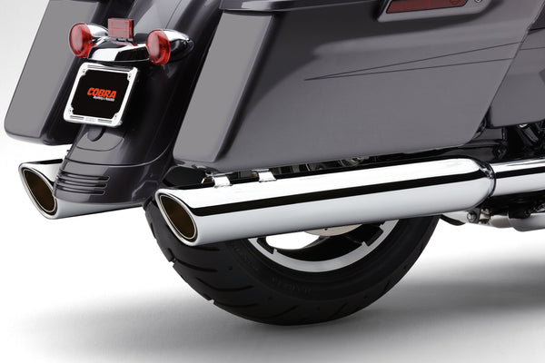 909-TWINS 4" SLIP-ONS CHROME FLH/FLT 95-16