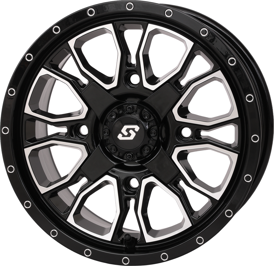 FUSION DD WHEEL  14X7 5+2 4/137 & 4/156 GLOSS BLK/MACH | 570-9106
