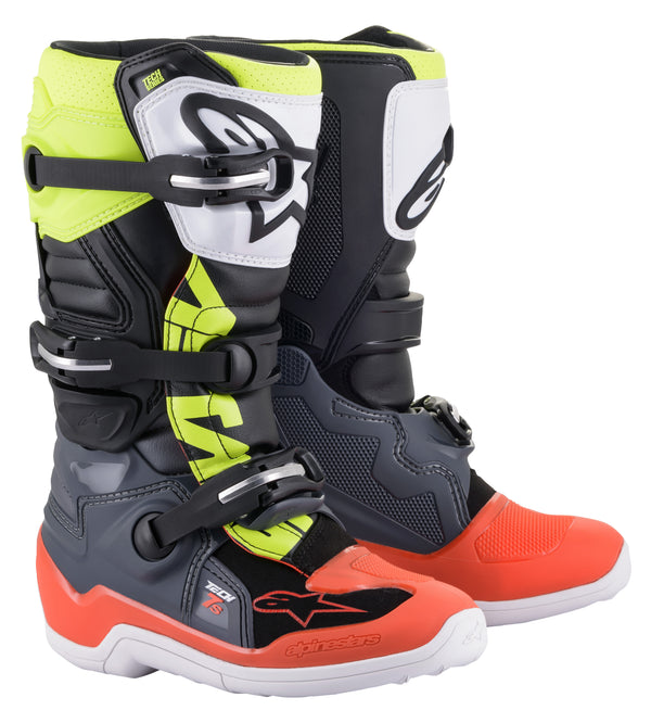 TECH 7S BOOTS DARK GREY/ RED FLUO/YELLOW FLUO SZ 07 | 2015017-9058-7