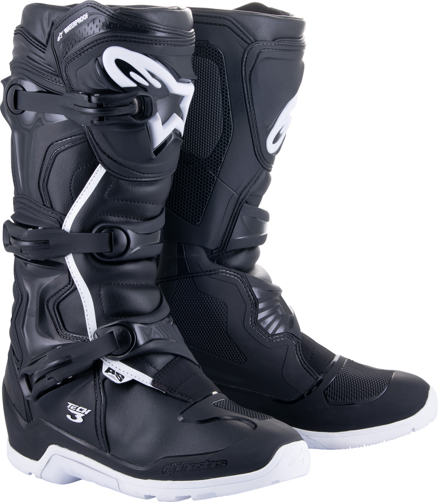 TECH 3 ENDURO WTRPRF BOOTS BLACK/WHITE SZ