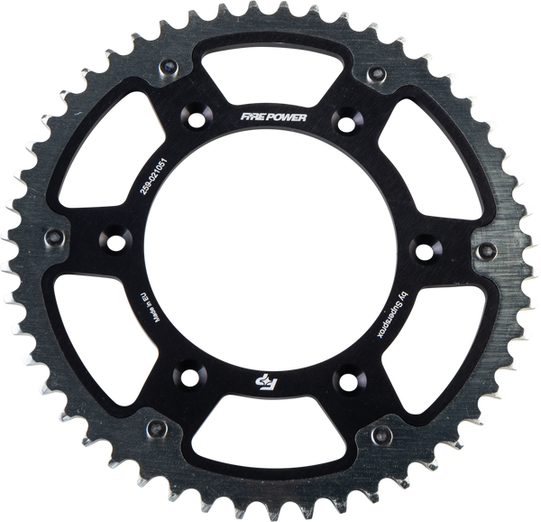 REAR SPROCKET HYBRID 51T BLK/SIL | FPH-210-51-BLK