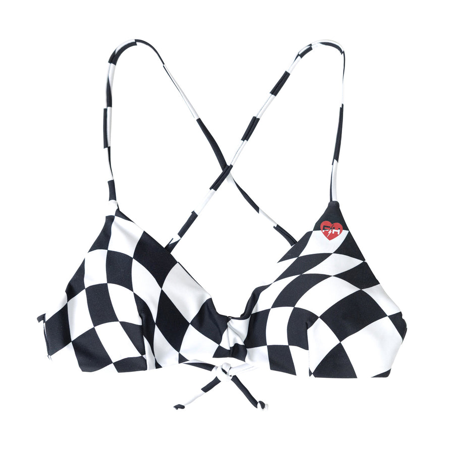 WM TRIP BIKINI TOP BK/WT
