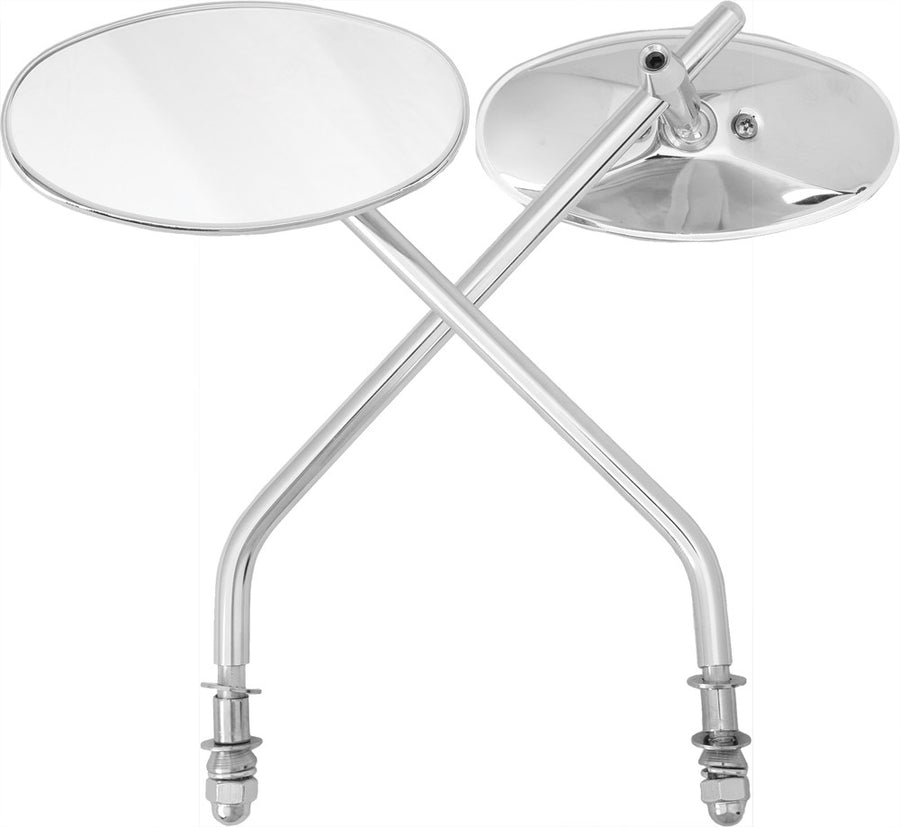 OVAL MIRROR CHROME LONG STEM | 153080