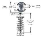1"-25MM SHOULDER SCREW STUDS QTY 200 | SS-25200