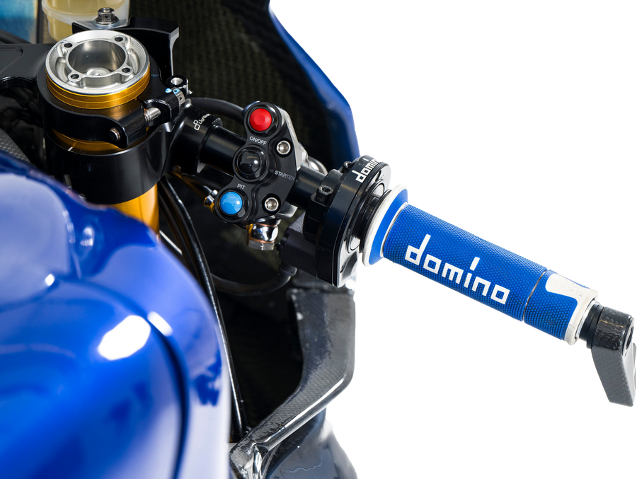 A450 ROAD RACING GRIPS BLUE/WHITE PAIR