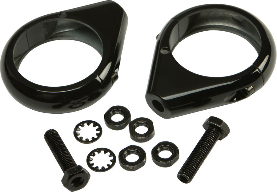 TURNSIGNAL CLAMPS 49MM PR BLACK