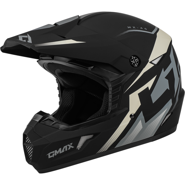 YOUTH MX-46Y COMPOUND HELMET MATTE BLACK/GREY/WHITE YM