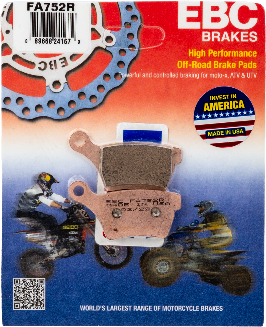 BRAKE PADS FA752R SINTERED R SERIES
