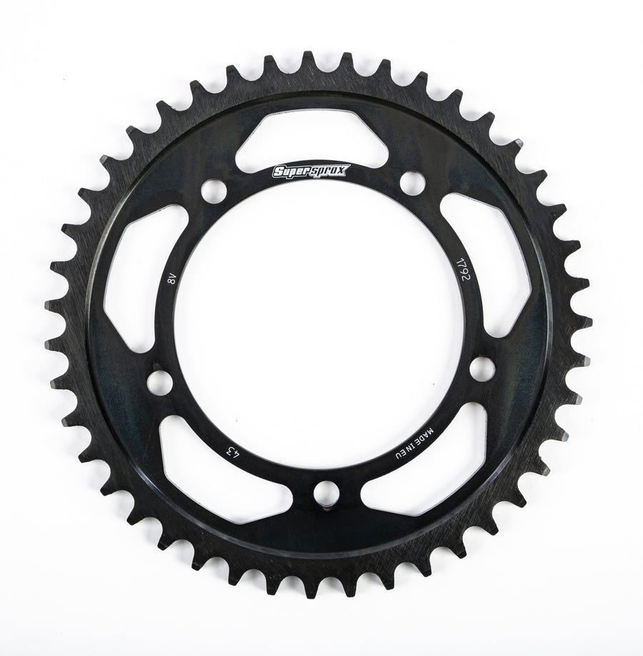 REAR EDGE SPROCKET STEEL 43T-525 BLK HAY/SUZ/TRI | RFA-1792-43-BLK