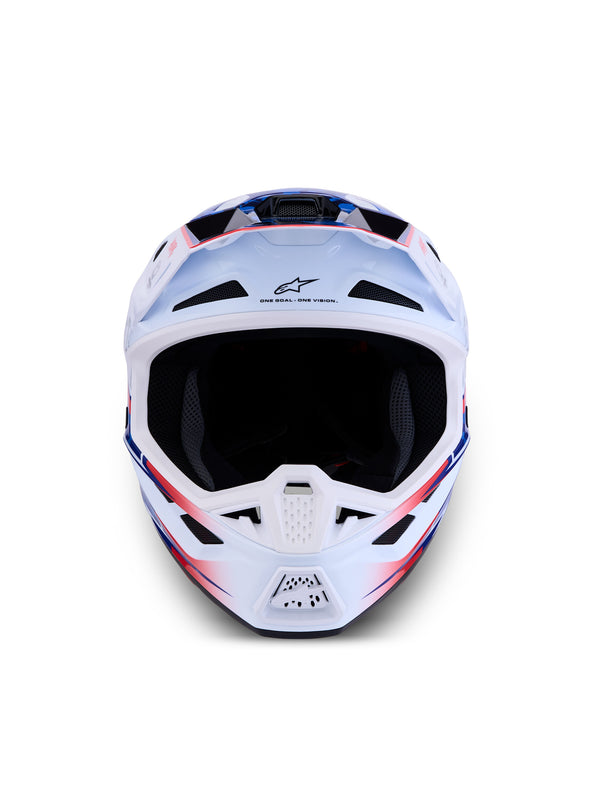 S-M7 BLASTER HELMET ECE06/DOT WHT/BLUE/RED GLOSSY 2X