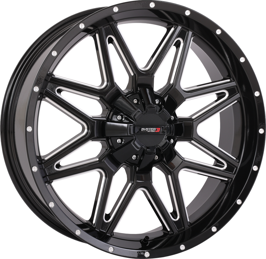 ST7 WHEEL 20X7 4+3 (+10MM) 4/137 & 4/156 GLOSS BLK MILLED | 20S3-7235