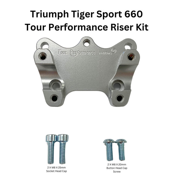 HANDLEBAR RISERS SILVER W/RAM BALL TRI
