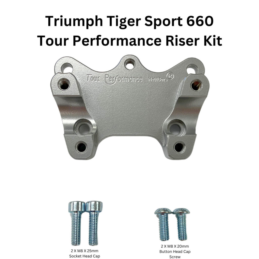 HANDLEBAR RISERS SILVER W/RAM BALL TRI