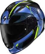 RYZER FULL-FACE HELMET SWITCH BLUE/HI-VIZ XL