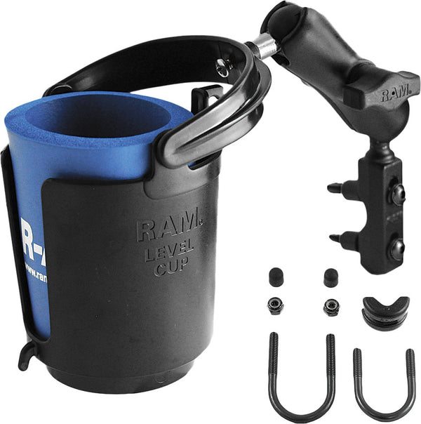 BRAKE/CLUTCH RESERVOIR MOUNT W/SELF-LEVELING CUP HOLDER