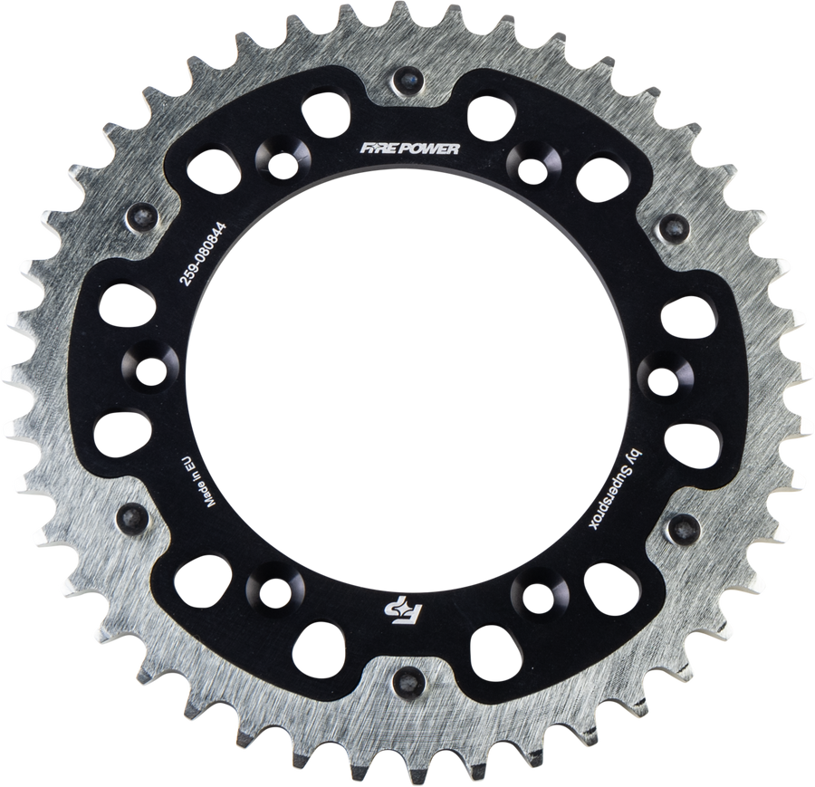 REAR SPROCKET HYBRID 44T BLK/SIL | FPH-808-44-BLK