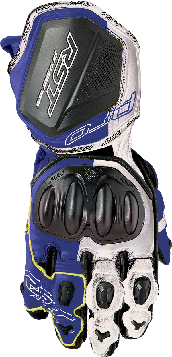 PRO SERIES GP D3O GLOVES WHITE/BLUE LEATHER