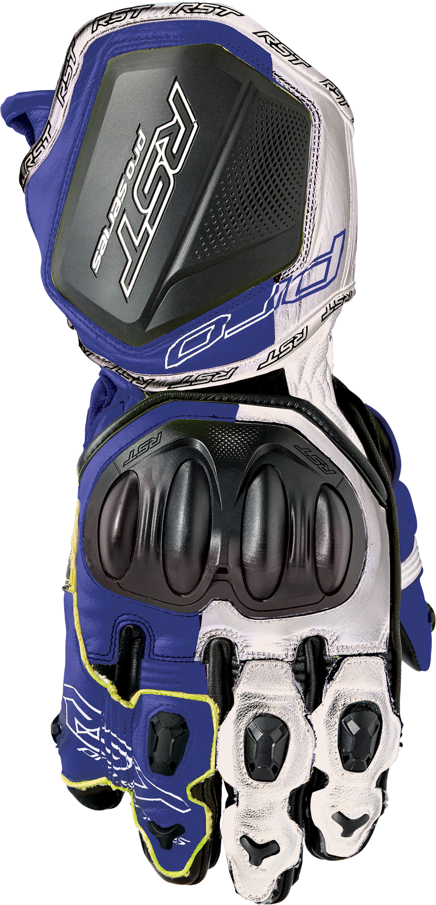 PRO SERIES GP D3O GLOVES WHITE/BLUE LEATHER