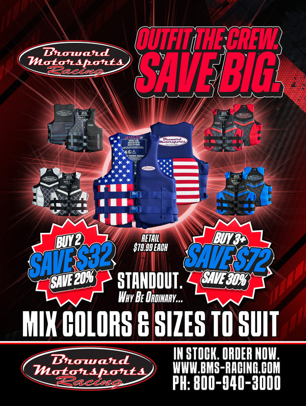 Broward Motorsports Life Vests PFDs