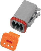 6-WIRE GREY DEUTSCH PLUG & WDGLCK HD# 72136-94GY | DP-6G