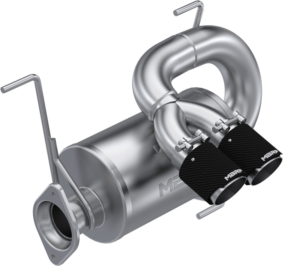 DUAL SLIP-ON CENTER OUT W/ PERFORMANCE MUFFLER CF TIP | AT-9533PT