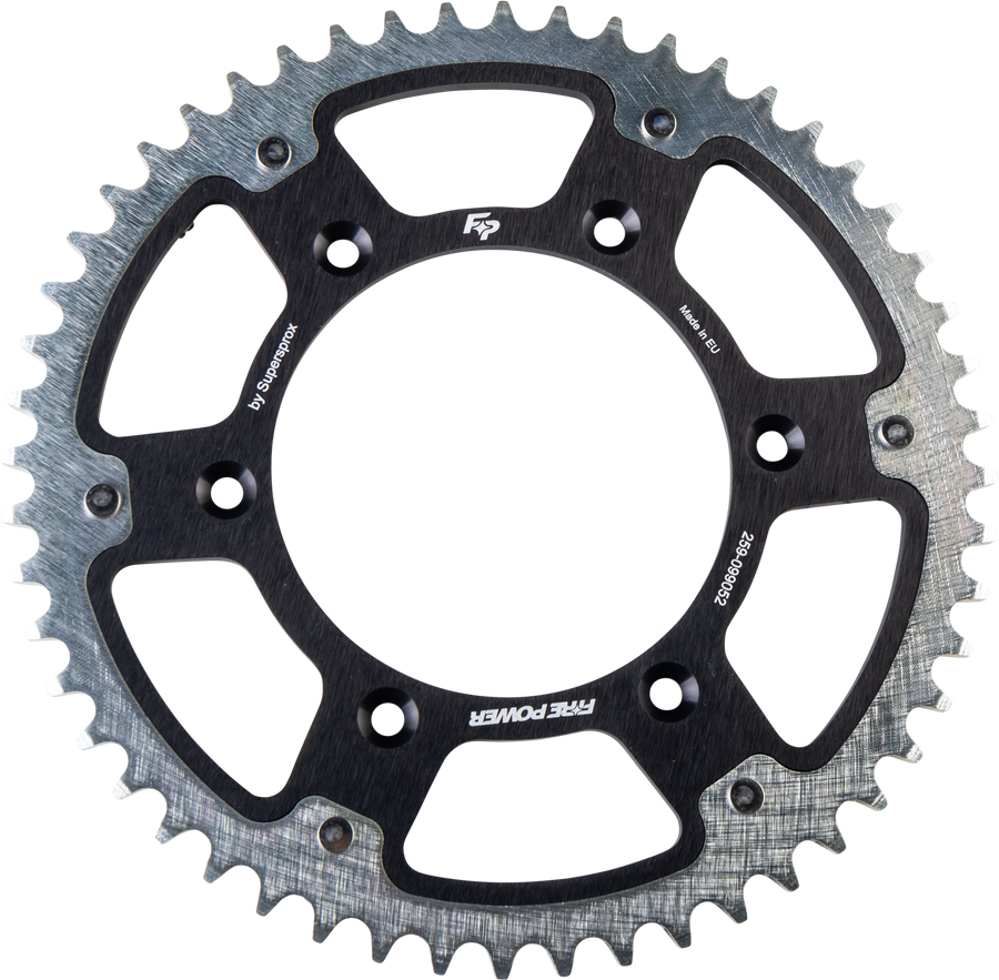 REAR SPROCKET HYBRID 52T BLK/SIL | FPH-990-52-BLK