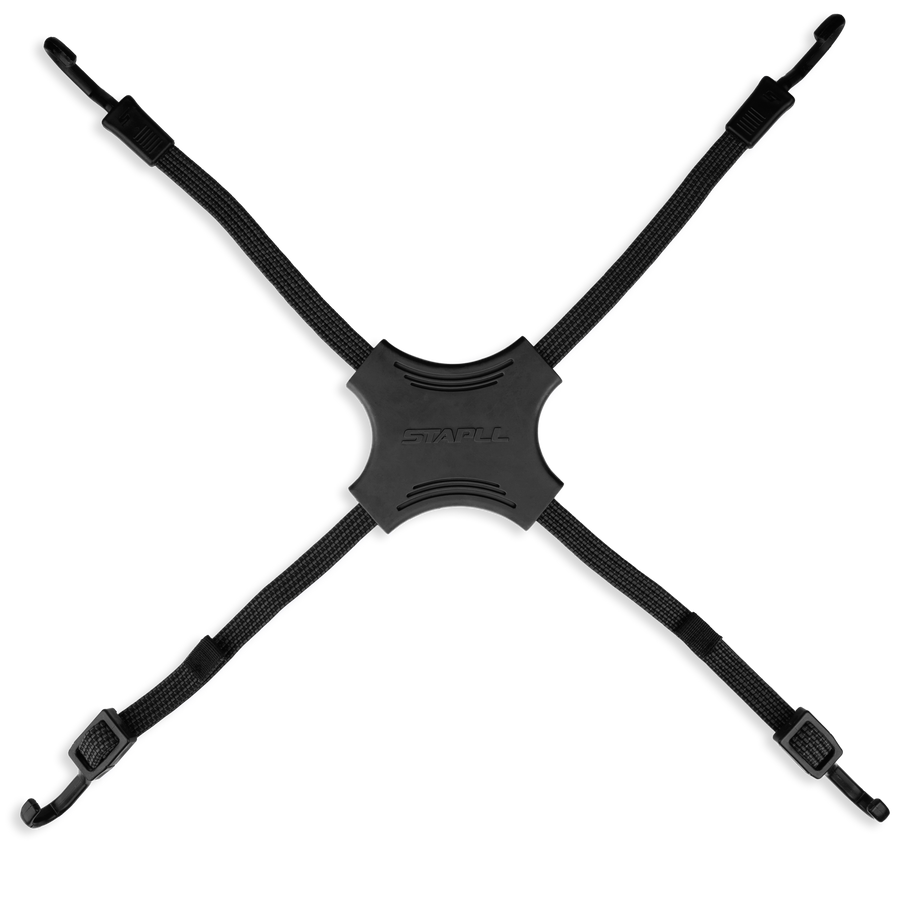 TACK STRAP 4-WAY BUNGEE 2/PK BLACK