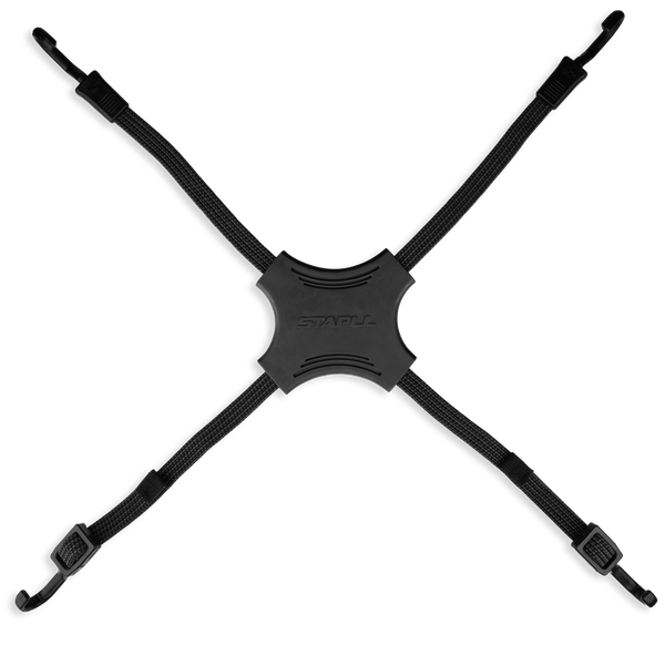 TACK STRAP 4-WAY BUNGEE 2/PK BLACK