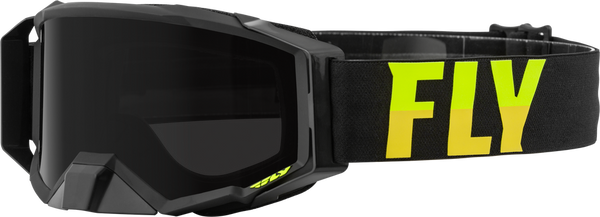 FLY RACING ZONE PRO W/C GOGGLE BLK/HI-VIS W/DARK SMOKE HYDRO LENS