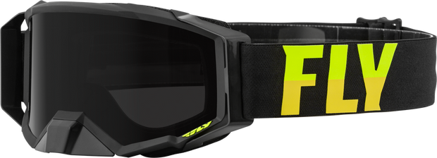 FLY RACING ZONE PRO W/C GOGGLE BLK/HI-VIS W/DARK SMOKE HYDRO LENS