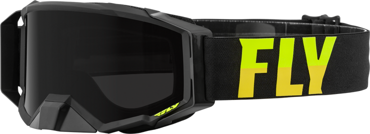 FLY RACING ZONE PRO W/C GOGGLE BLK/HI-VIS W/DARK SMOKE HYDRO LENS