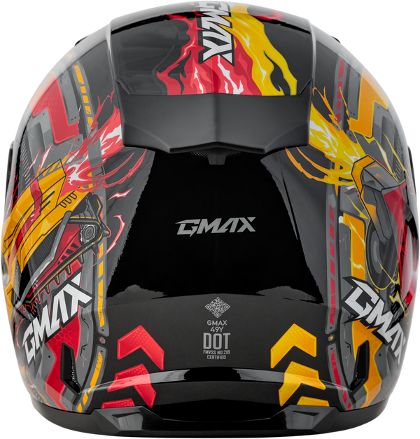 YOUTH GM-49Y CHARGE HELMET BLACK/RED/YELLOW YS