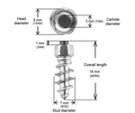 18MM STANDARD SCREW STUDS QTY 200 | ST-18200