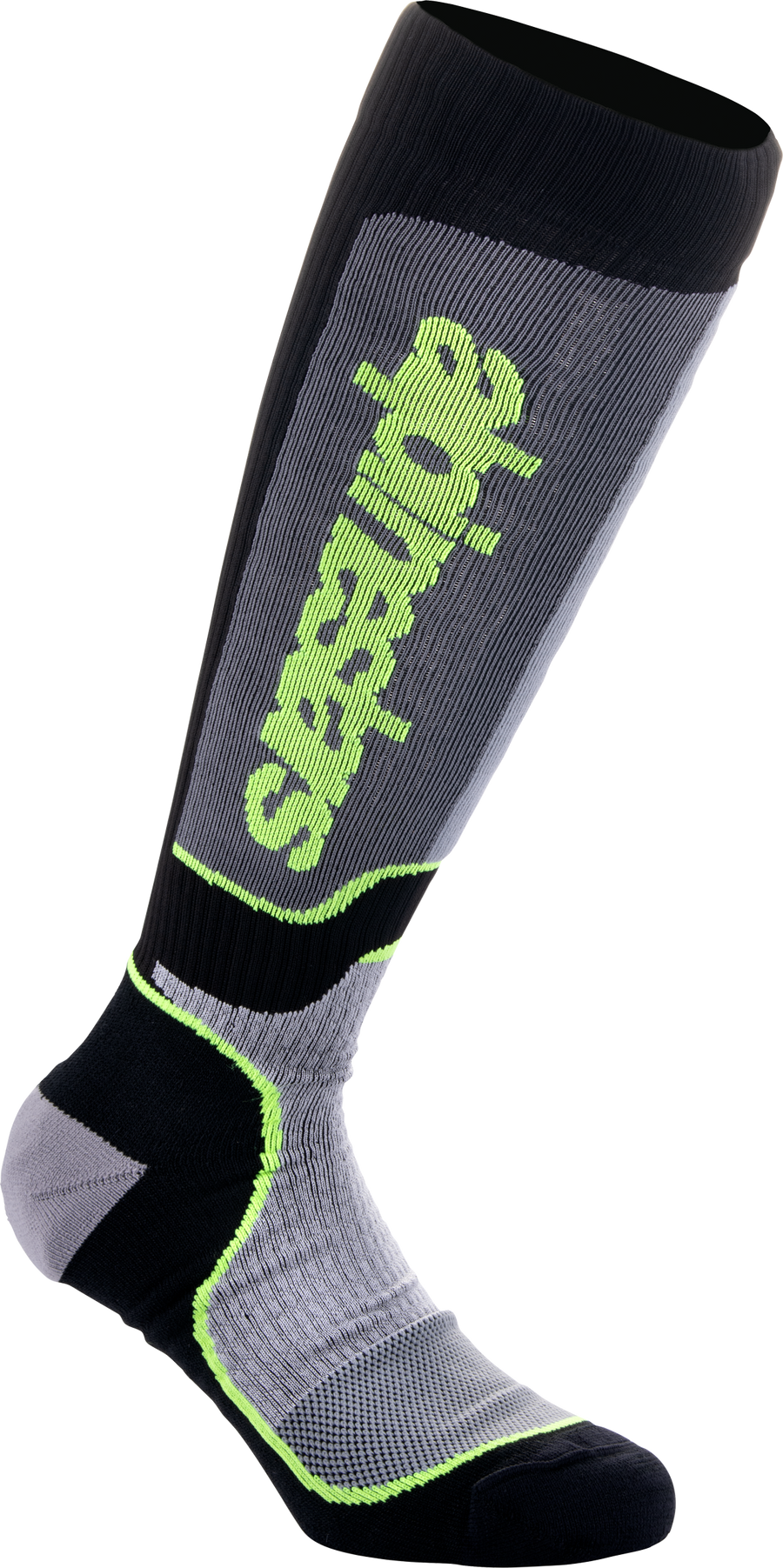 MX PLUS SOCKS BLK/GREY/YLW FLUO SM