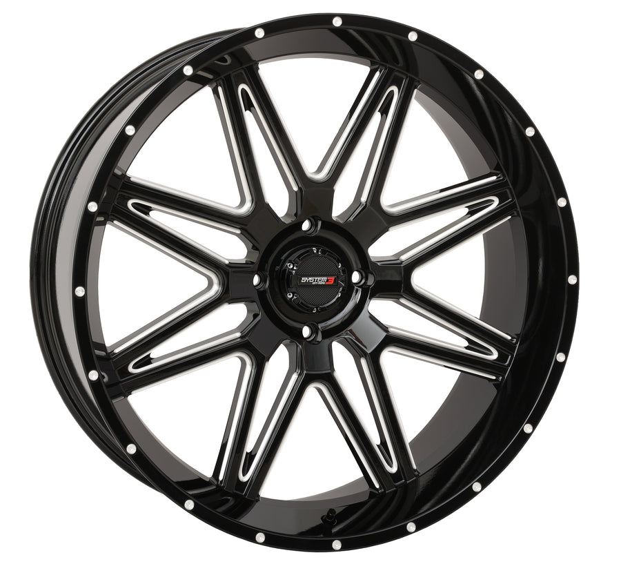 ST7 WHEEL 24X9 5+4 (0MM) 4/137 GLOSS BLACK MILLED | 24S3-7237