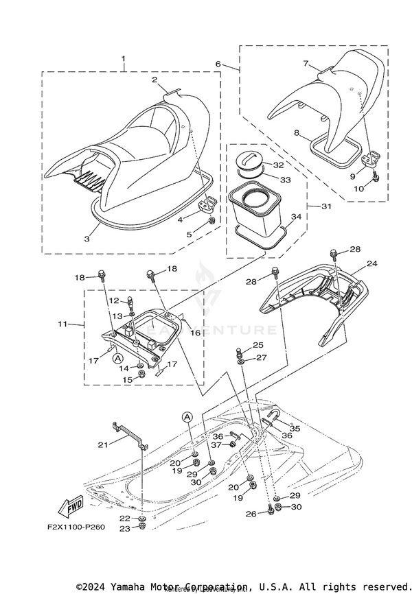 DOUBLE SEAT ASSY | F2X-U371A-H0-00